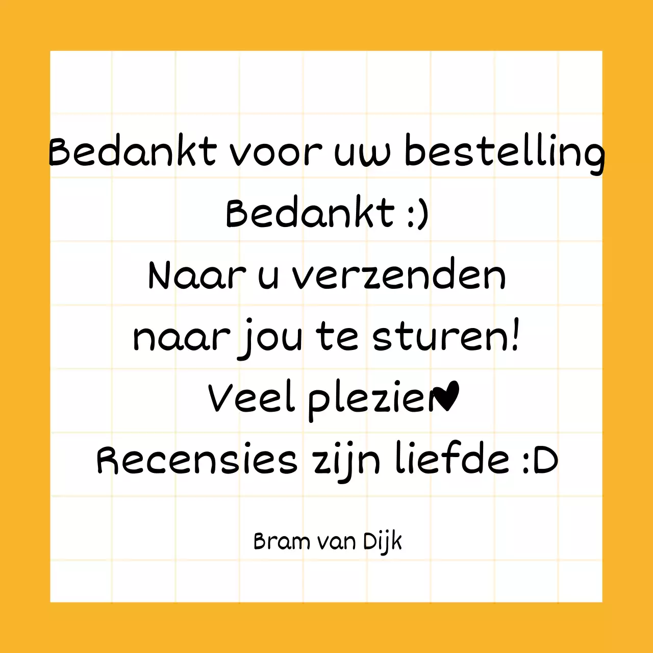 Orange Voor een conceptstore met handgeschreven letters in een keurig raster.