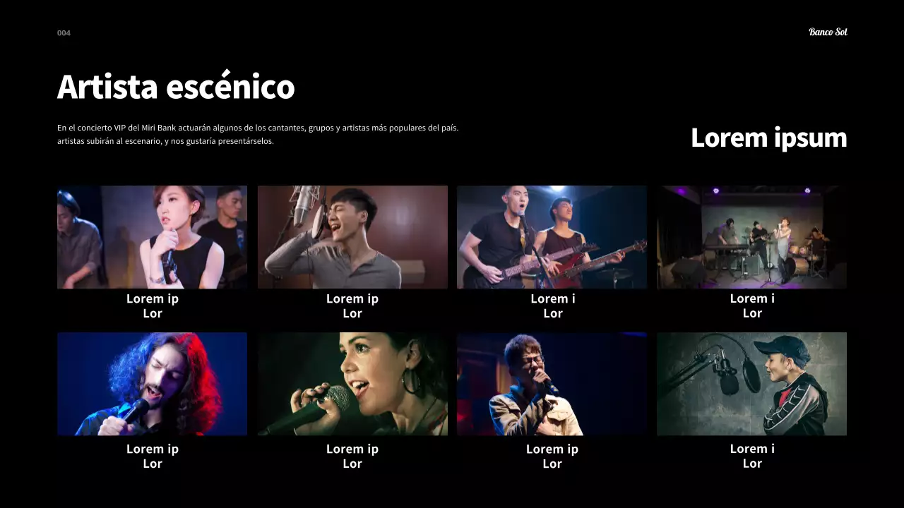 Un sencillo setlist de festival en blanco y negro