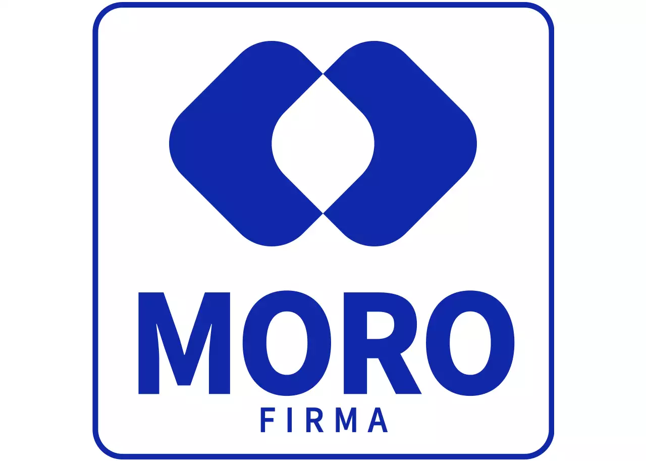 Einfaches Firmenlogo in Weiß und Marineblau