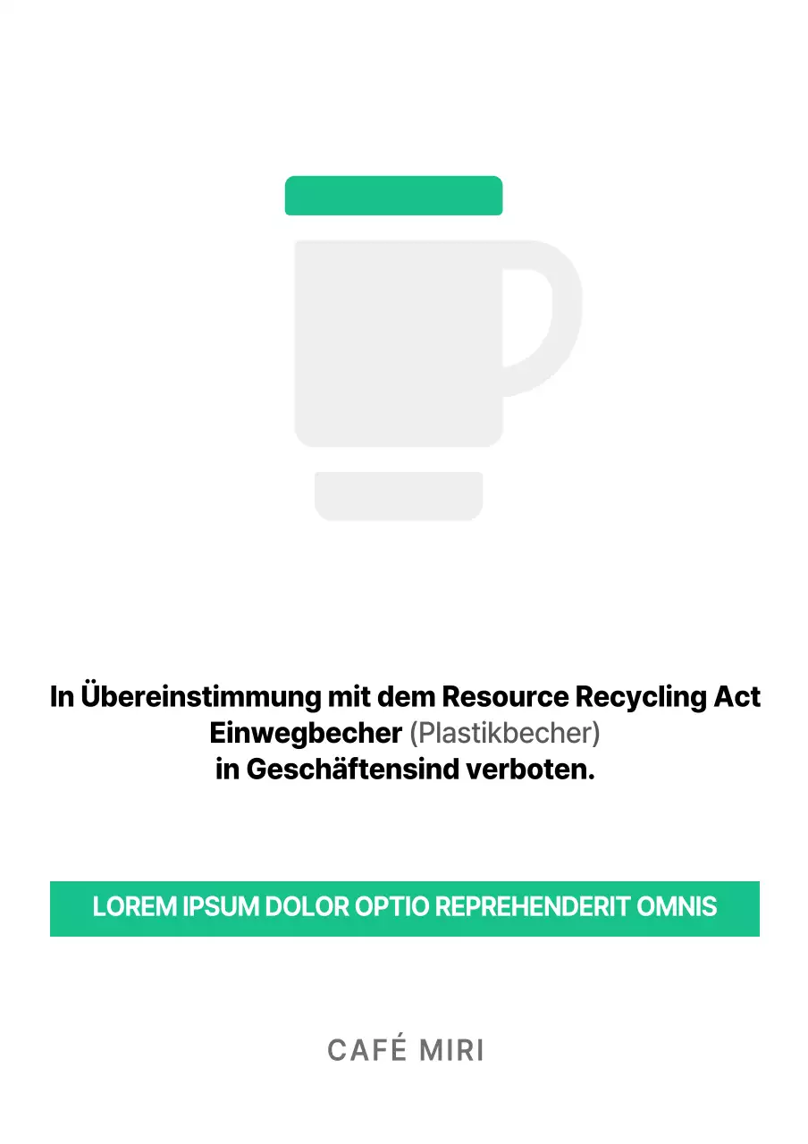 Grüne Kaffeehausbeschilderung Acrylständer für Cafés