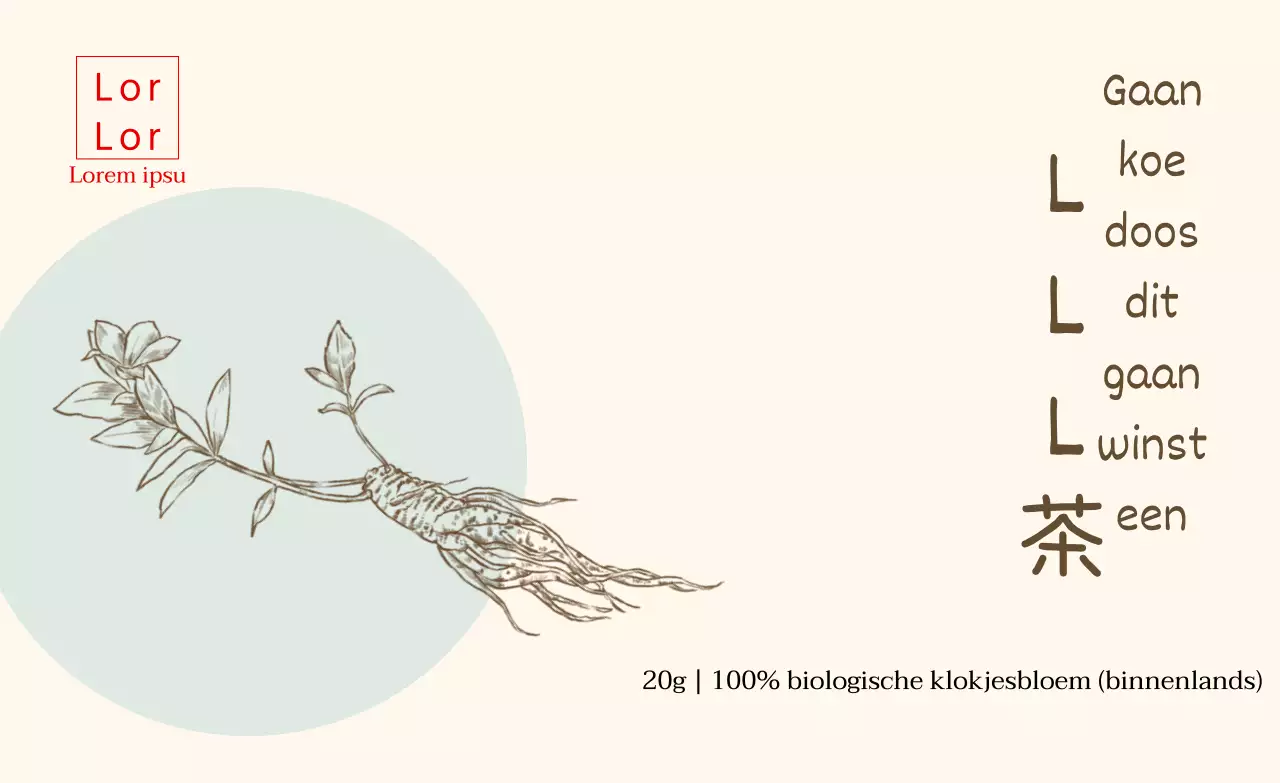 Mint Tekening Bellflower Thee Sticker