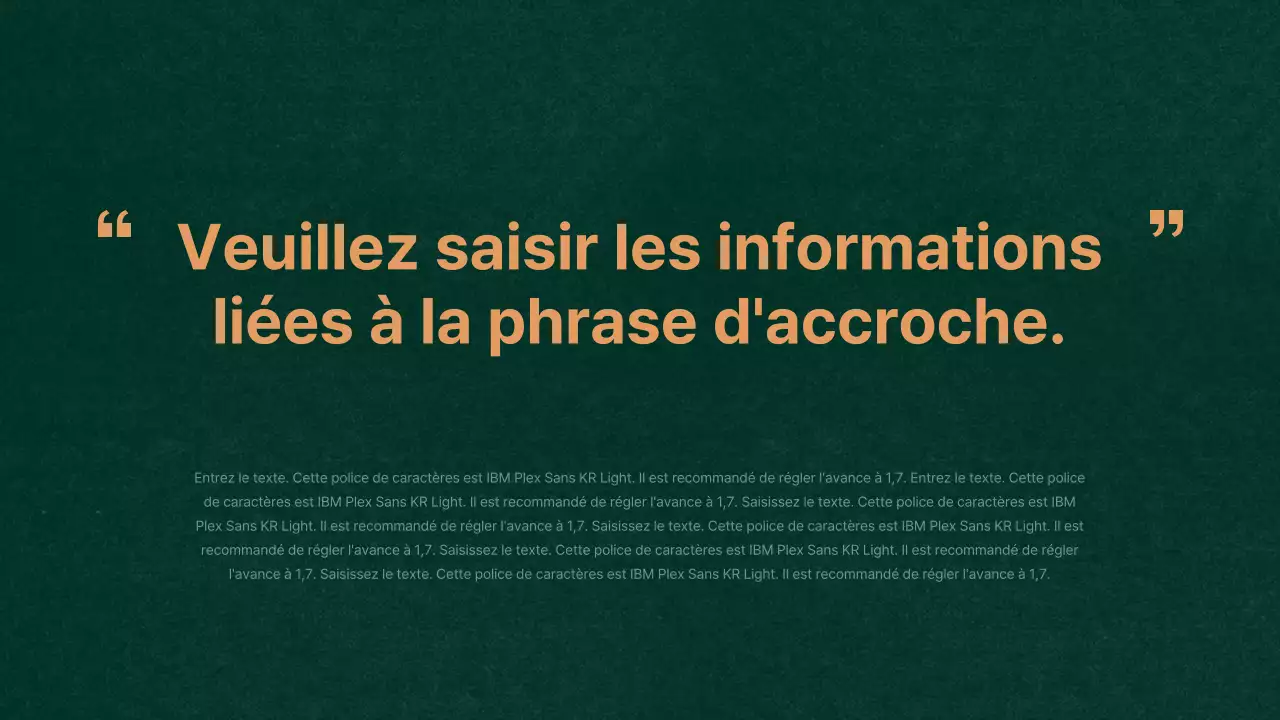 Plan d'affaires pour un concept texturé vert et orange