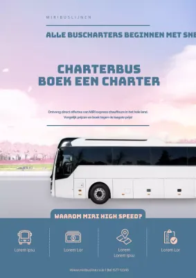 Boek een buscharter in pastelkleuren
