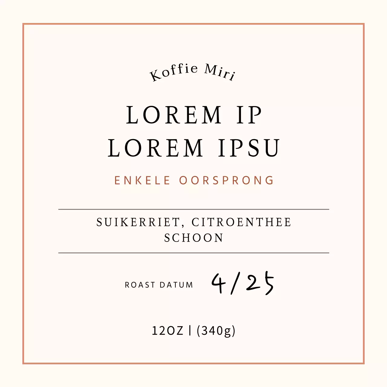 Stickers voor koffiebonen