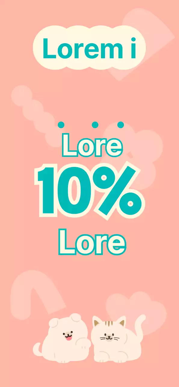 Una tienda de mascotas sin personal con simpáticas ilustraciones de perros y gatos en rosa y turquesa.