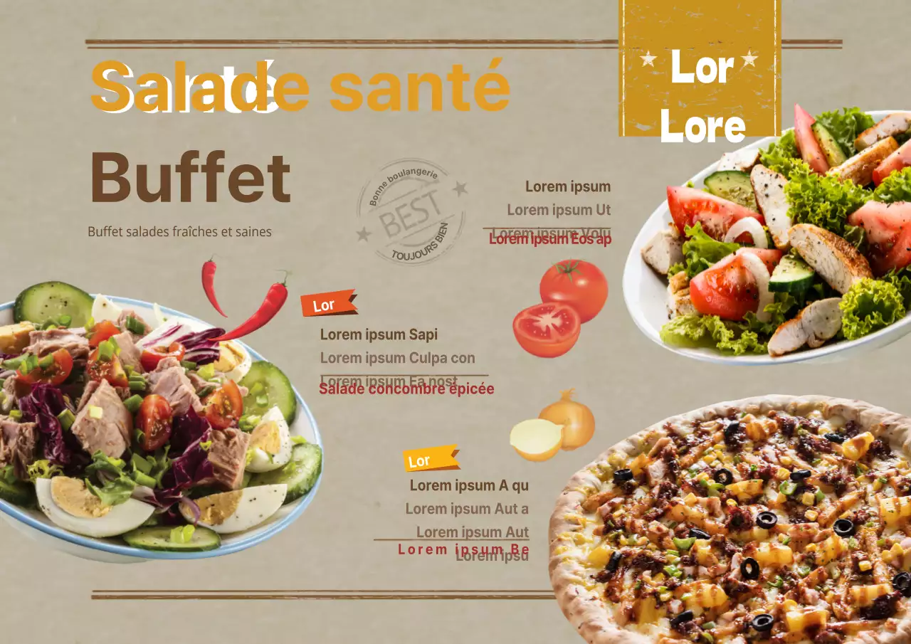 Buffet de salades saines