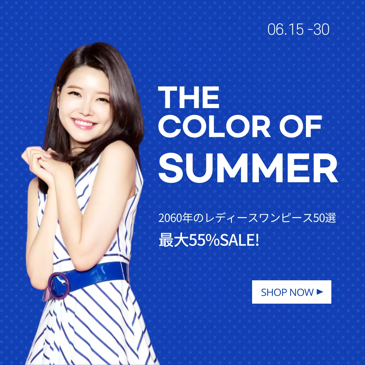 ブルードットサマーワンピースセールブルーカラーファッションショッピング