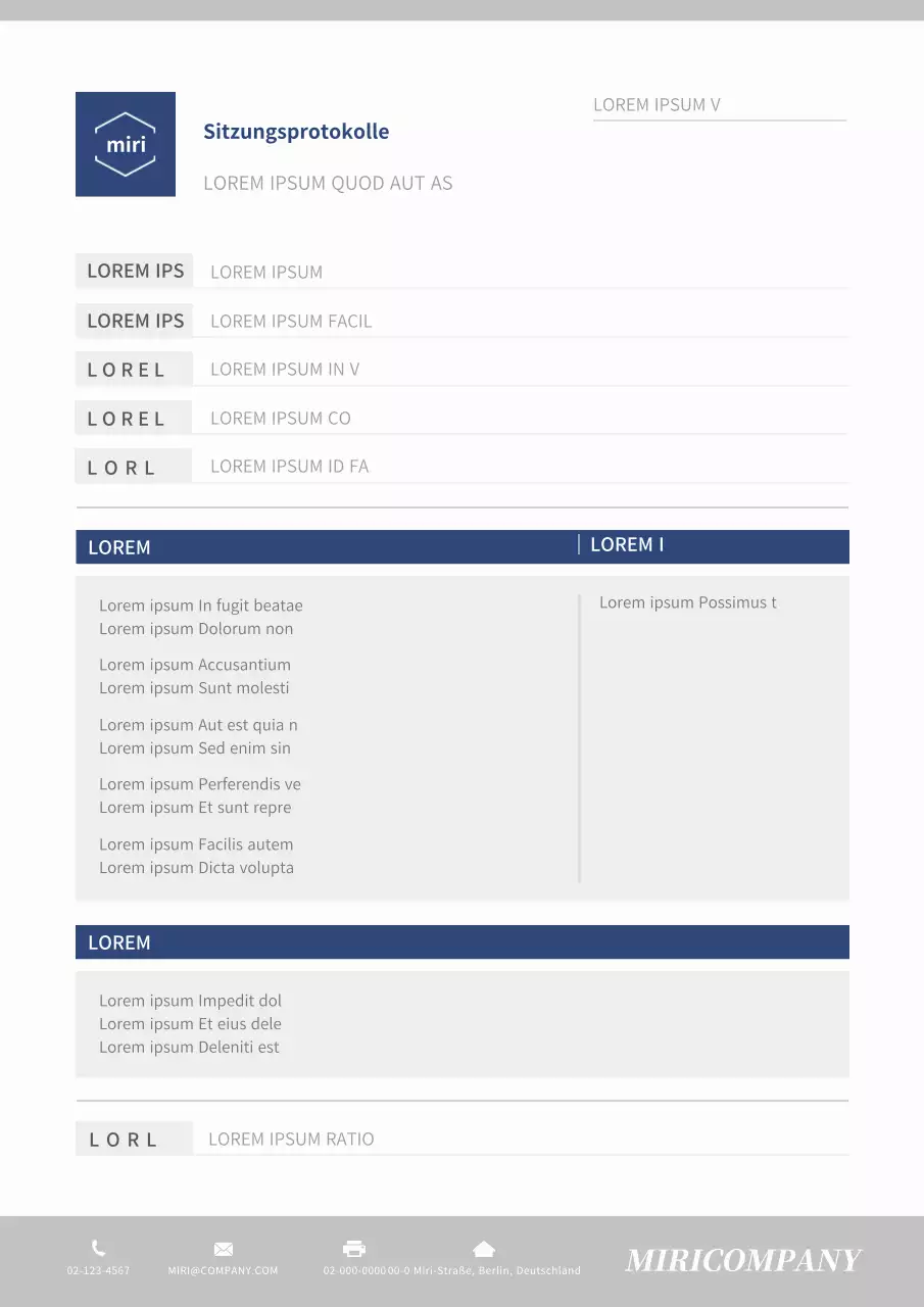 Einfache Unternehmensvorlage für Sitzungsprotokolle