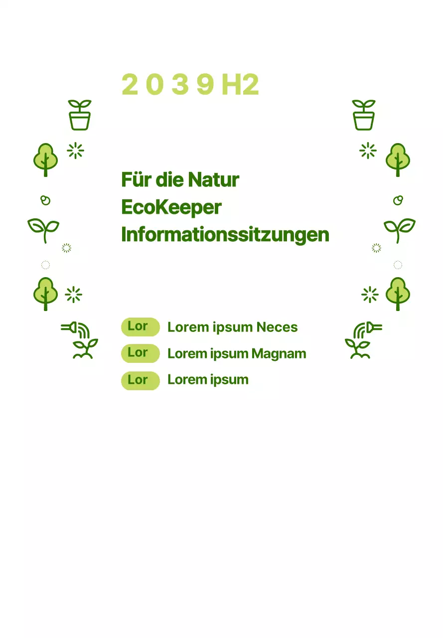 Einfaches Natursymbol in Grün und Chartreuse Über das Öko-Sustainability-Briefing