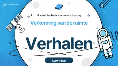 Wetenschapsdag YouTube-miniatuurafbeelding met blauw ruimte-illustratieconcept