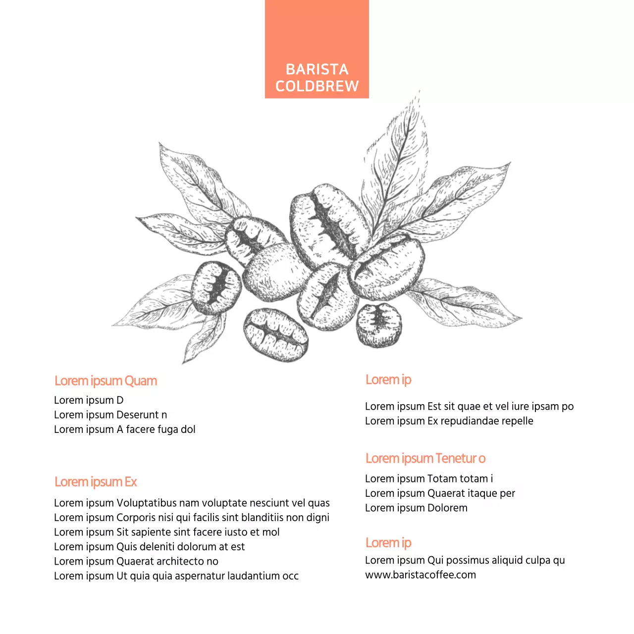 Brown Bean Illustration Cafe Scheda informativa sul prodottoCartolina postale