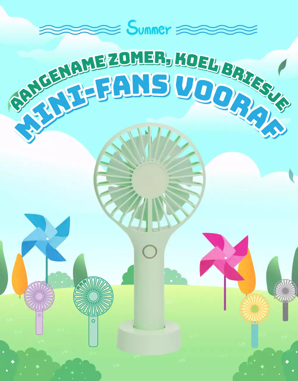 Hoe de groenblauwe zomer ventilator gebruiken voor comfort