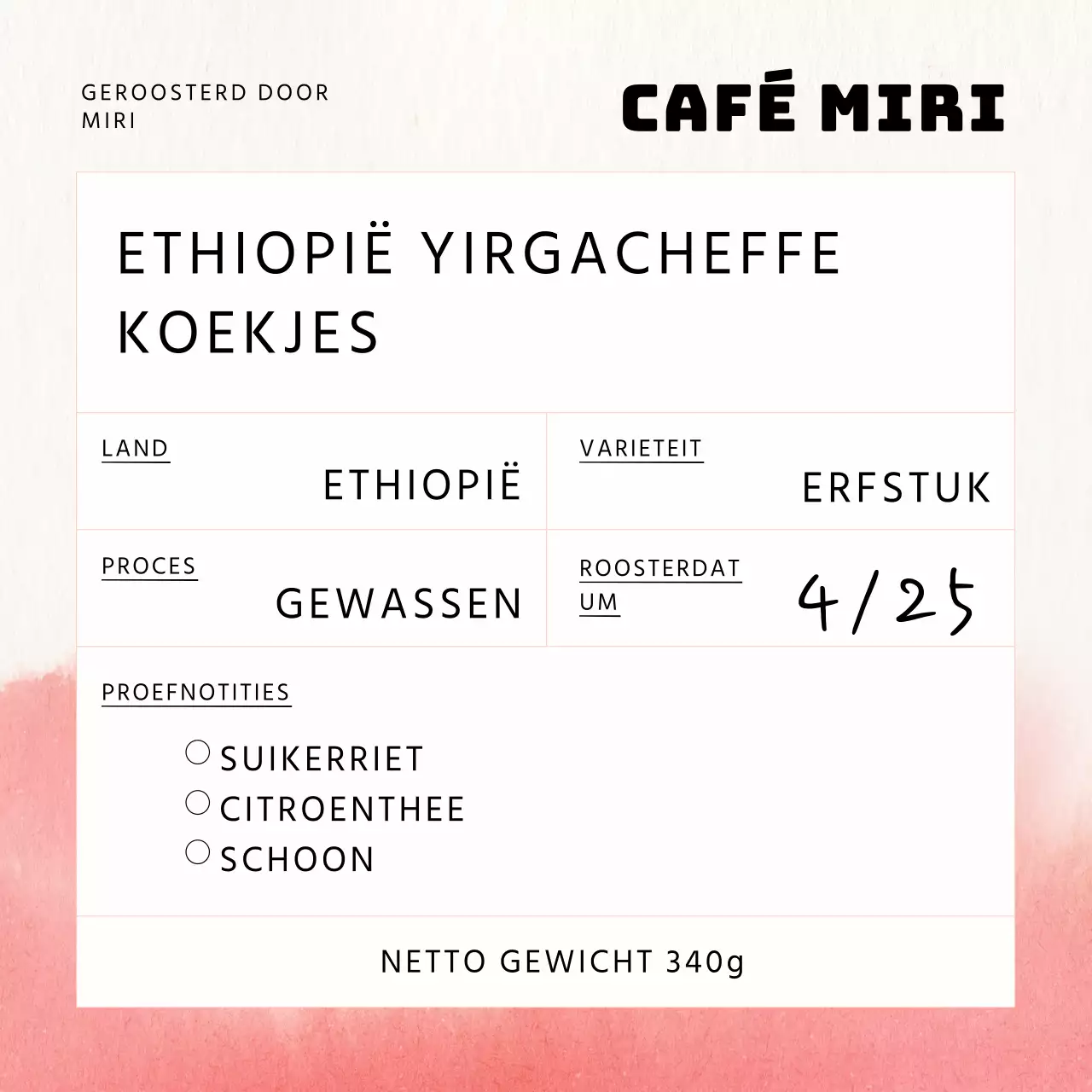 Stickers voor koffiebonen