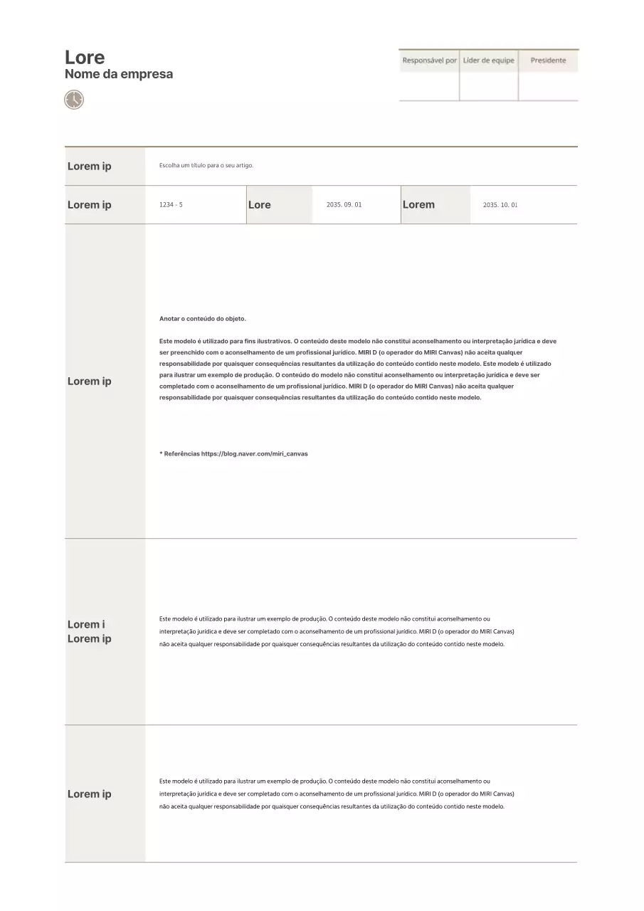 Carta de intenções castanha, simples e tabular