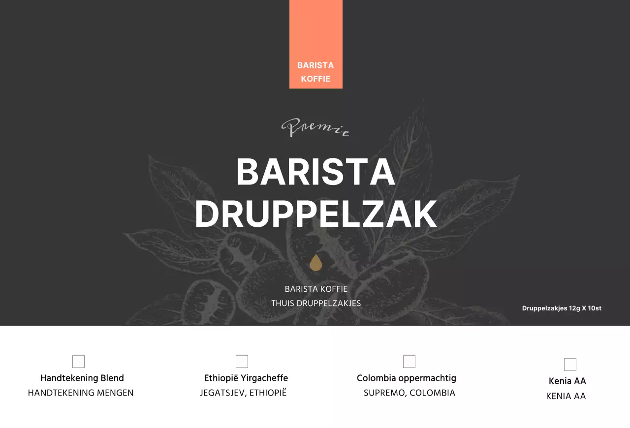 Bruine bonen illustratie café product informatie kaartPostkaart