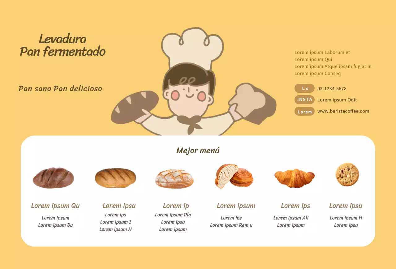 Cocinero simpático amarilloTarjeta de personaje de panaderíaTarjeta postal