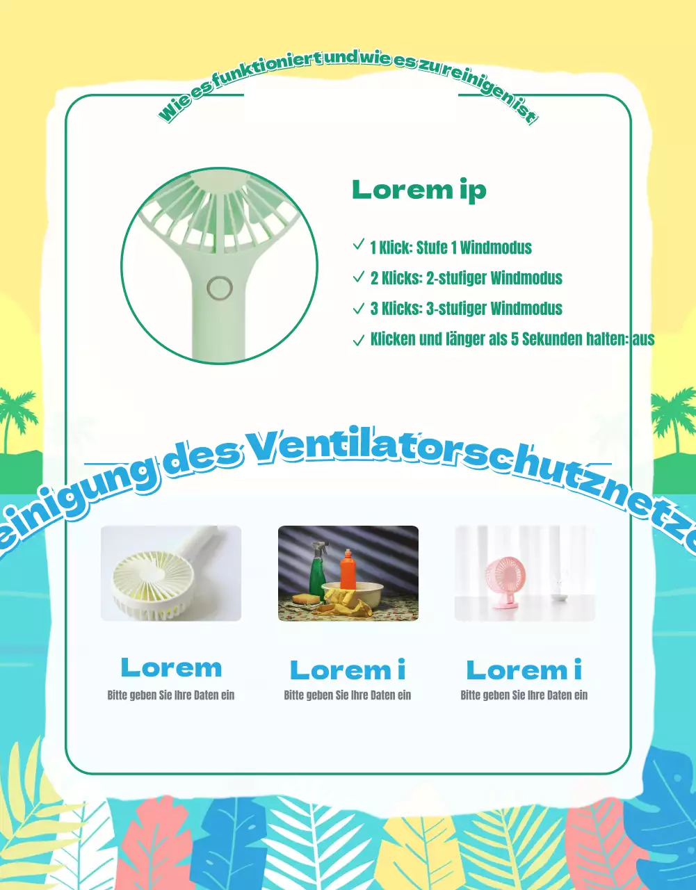So nutzen Sie den grün-blauen Sommer-Mini-Ventilator für mehr Komfort
