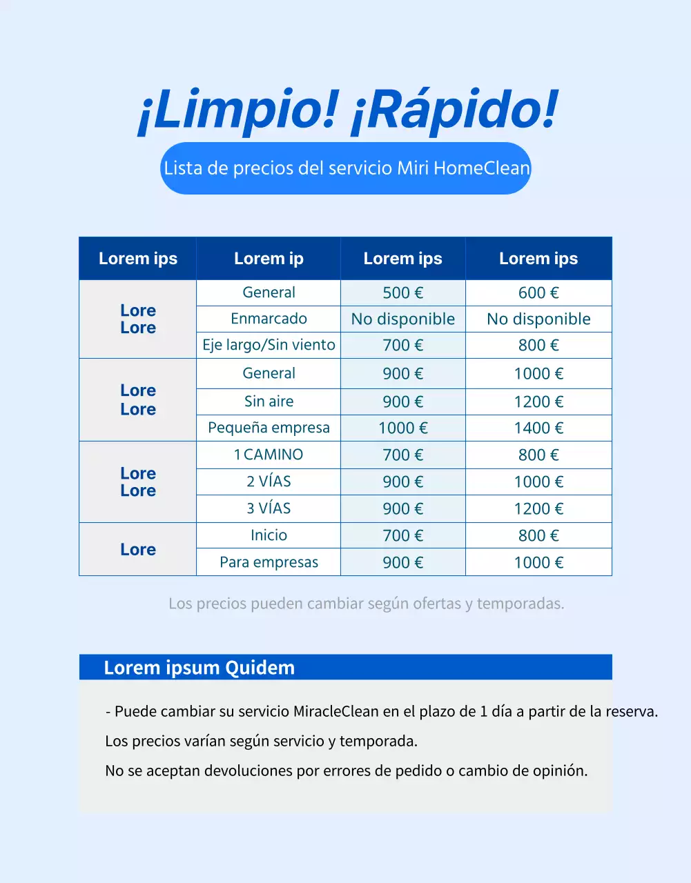 Servicio de limpieza de aire acondicionado azul, pulcro y profesional (página de detalles)