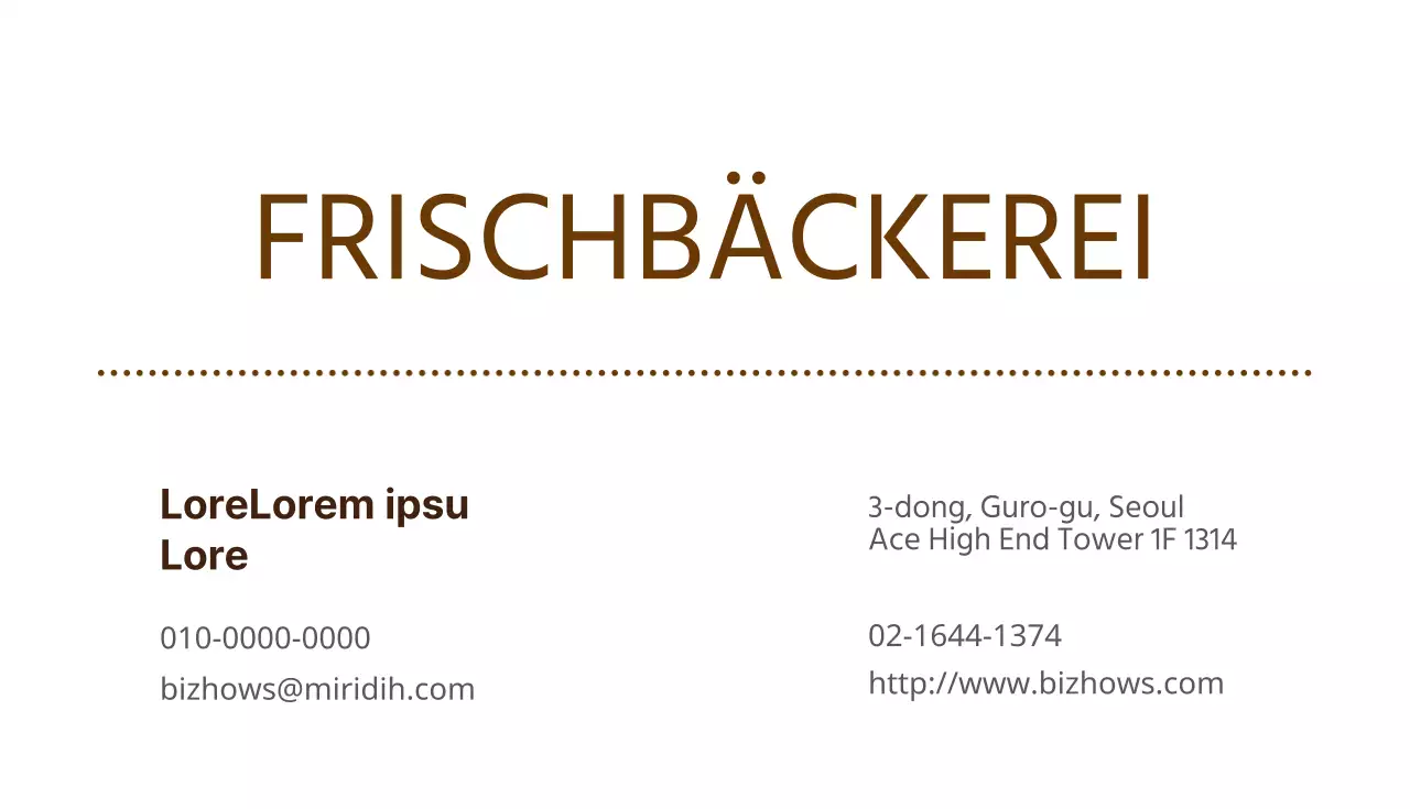 Visitenkarten für Bäckereien