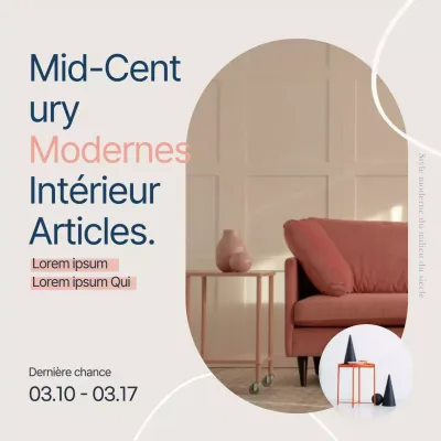 Evénement sur les objets d'intérieur du milieu du siècle
