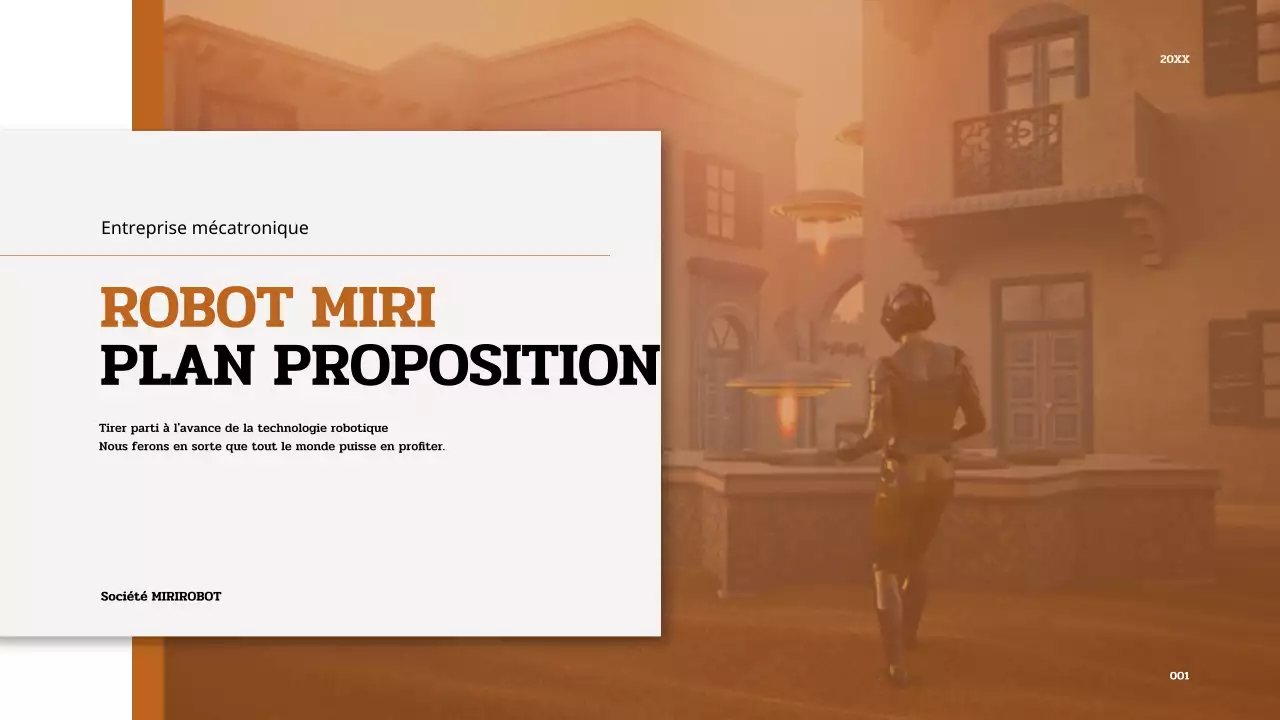 Présentation d'un robot brun et blanc