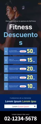 Banner azul de promoción de gimnasio