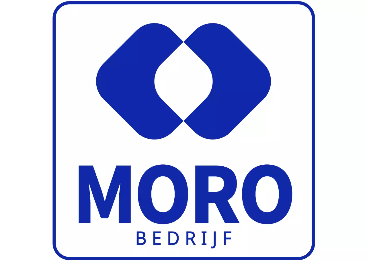 Eenvoudig bedrijfslogo in wit en marineblauw