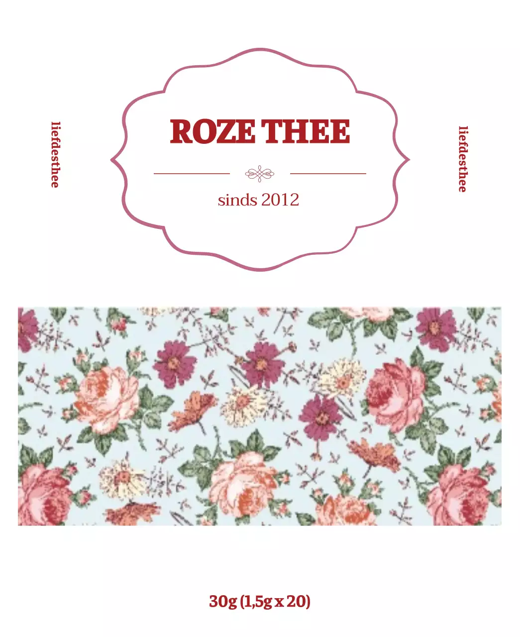 Paarse, luxe bloemroos theezakjes