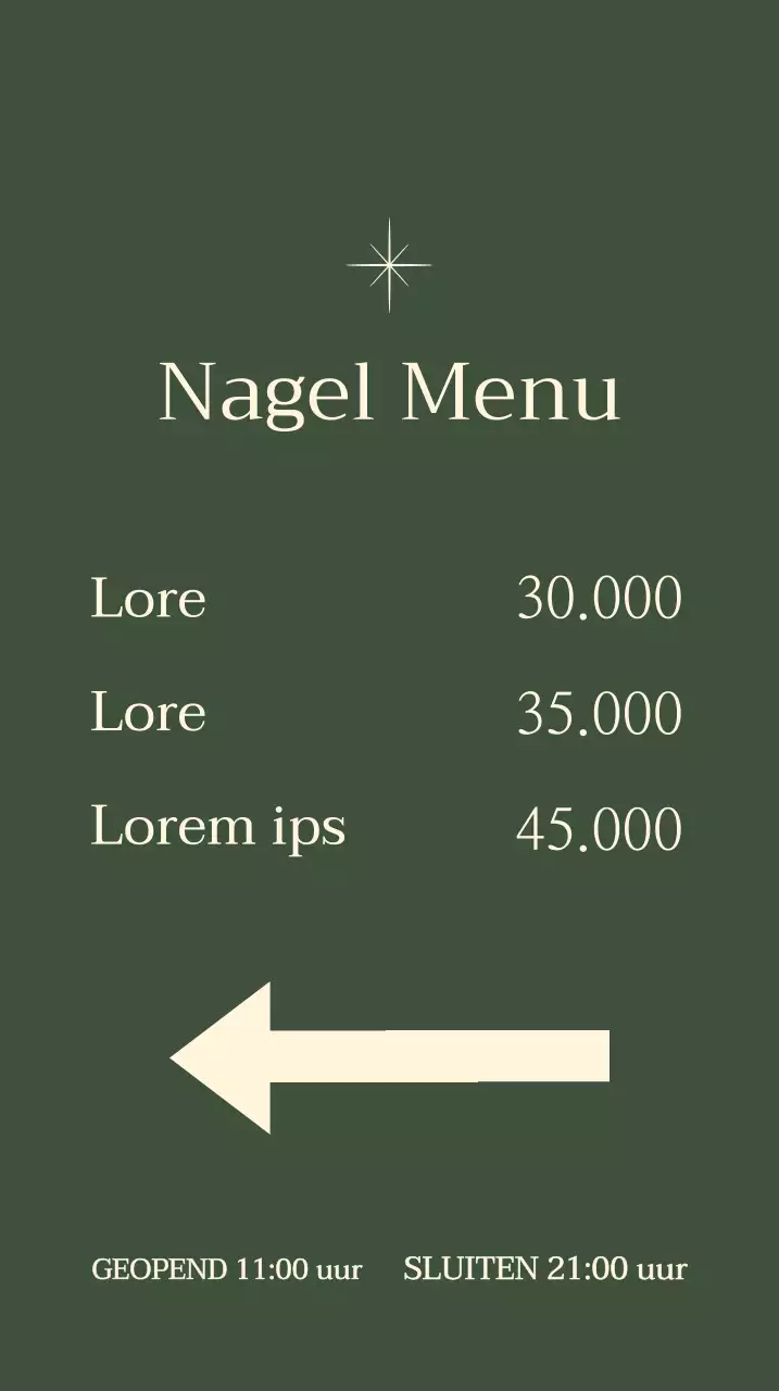 Spijker teken met ster illustratie op groene achtergrond