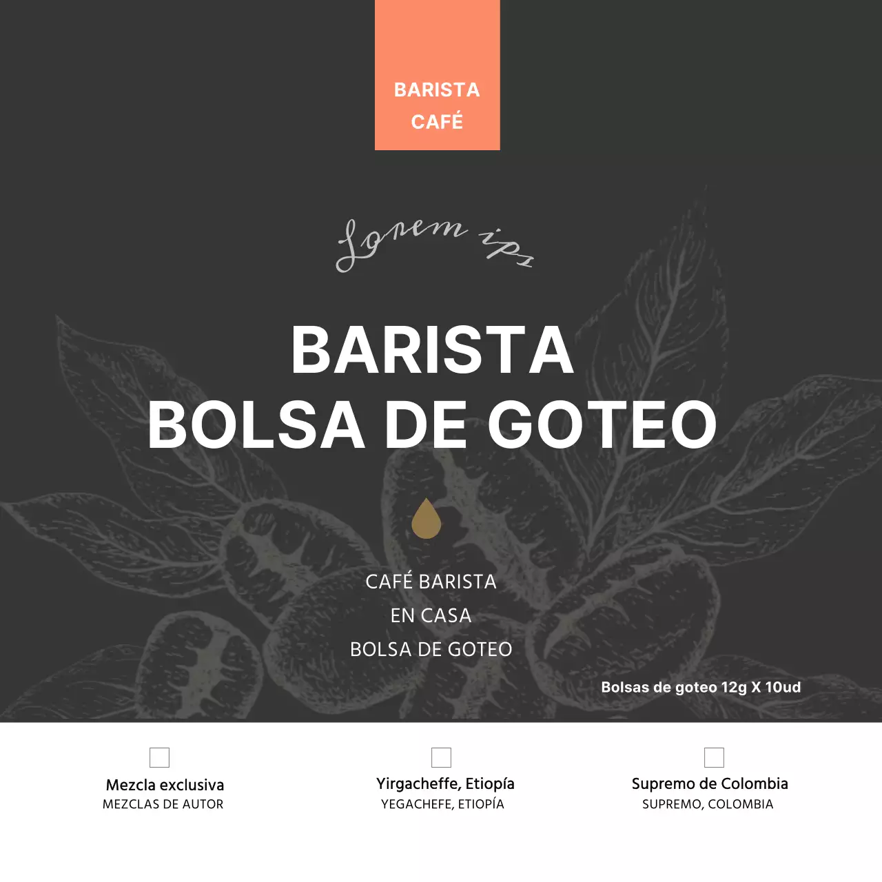 Brown Bean Illustration Cafe Tarjeta de información de productoTarjeta postal