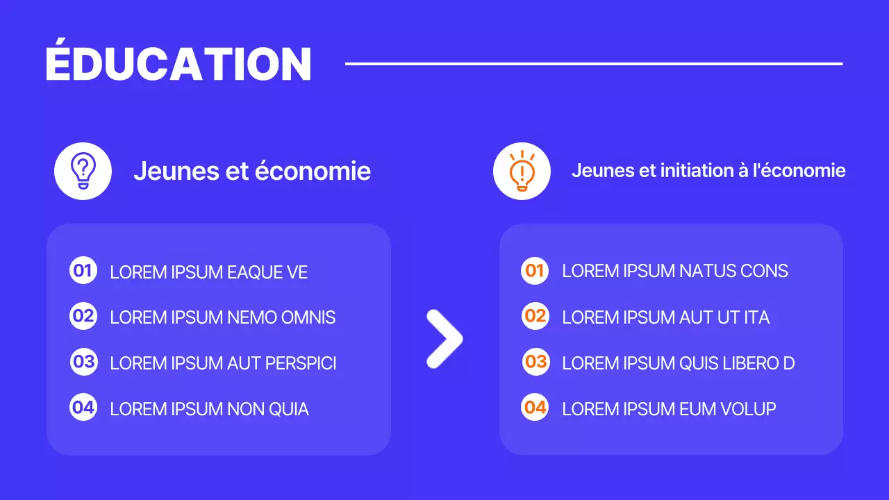 Thème illustré de l'éducation économique des jeunes en bleu et orange