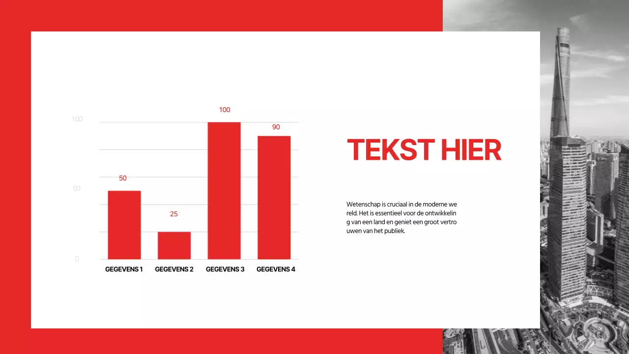 Een eenvoudige grafiek in rood en wit