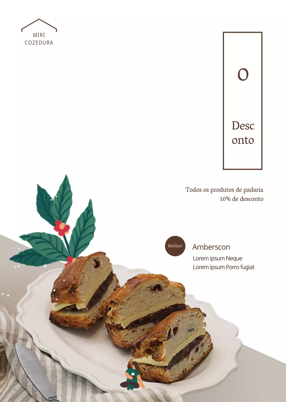 Castanho escuro, conceito simples Ofertas do Menu do Mês