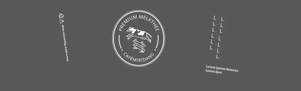 Vintage melk ranch melkthee logo met lichtblauwe achtergrond