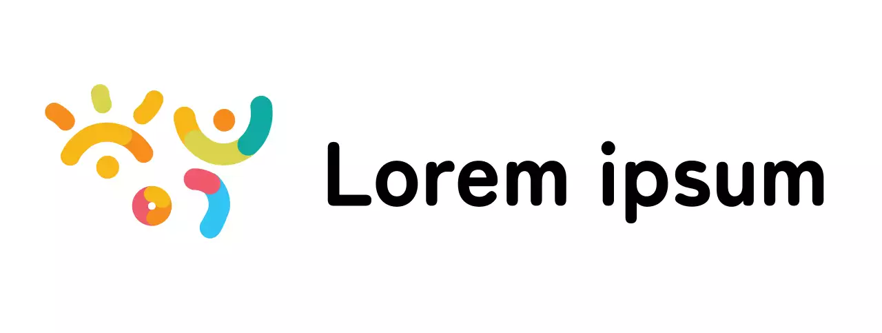 Logótipo de escola de arte com formas coloridas