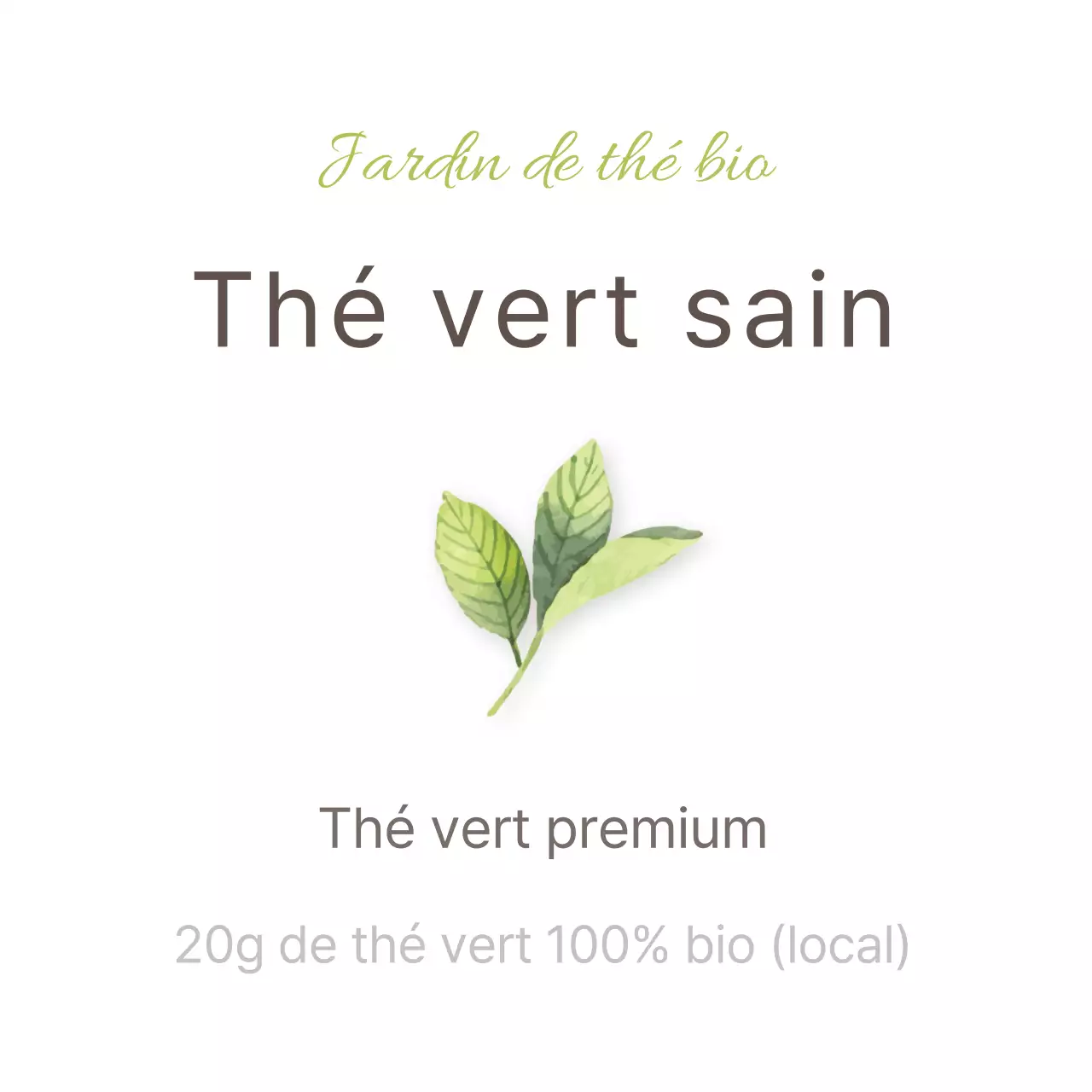 Sticker simple de thé vert en chartreuse