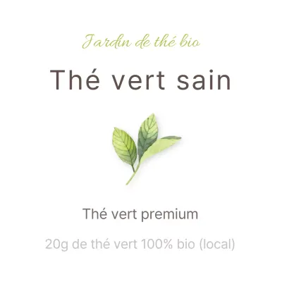 Sticker simple de thé vert en chartreuse