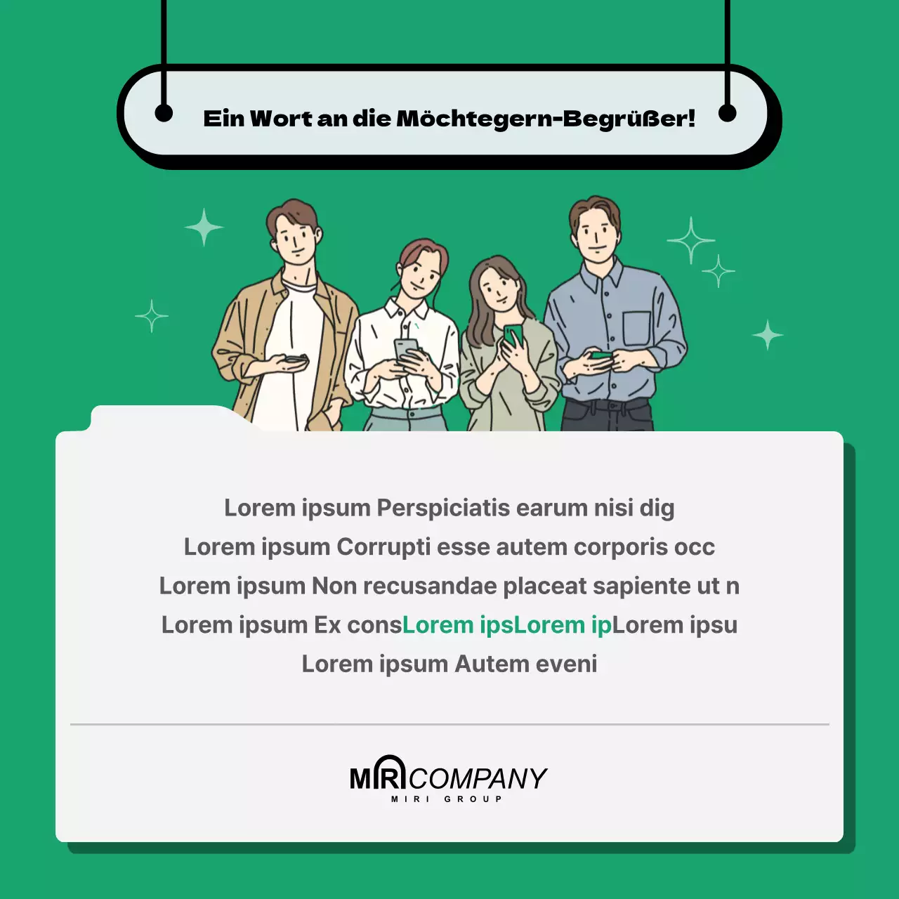 Personalwesen Stellenbeschreibung in klaren, grünen Tönen Hauptaufgaben Interview Kernkompetenzen