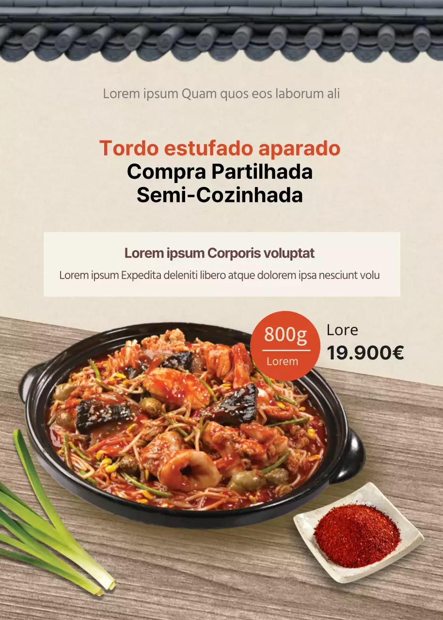 Página pop-up de evento alimentar com um design tradicional