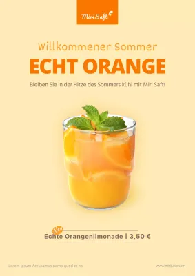 Gelbe Sommer Orangeade Poster
