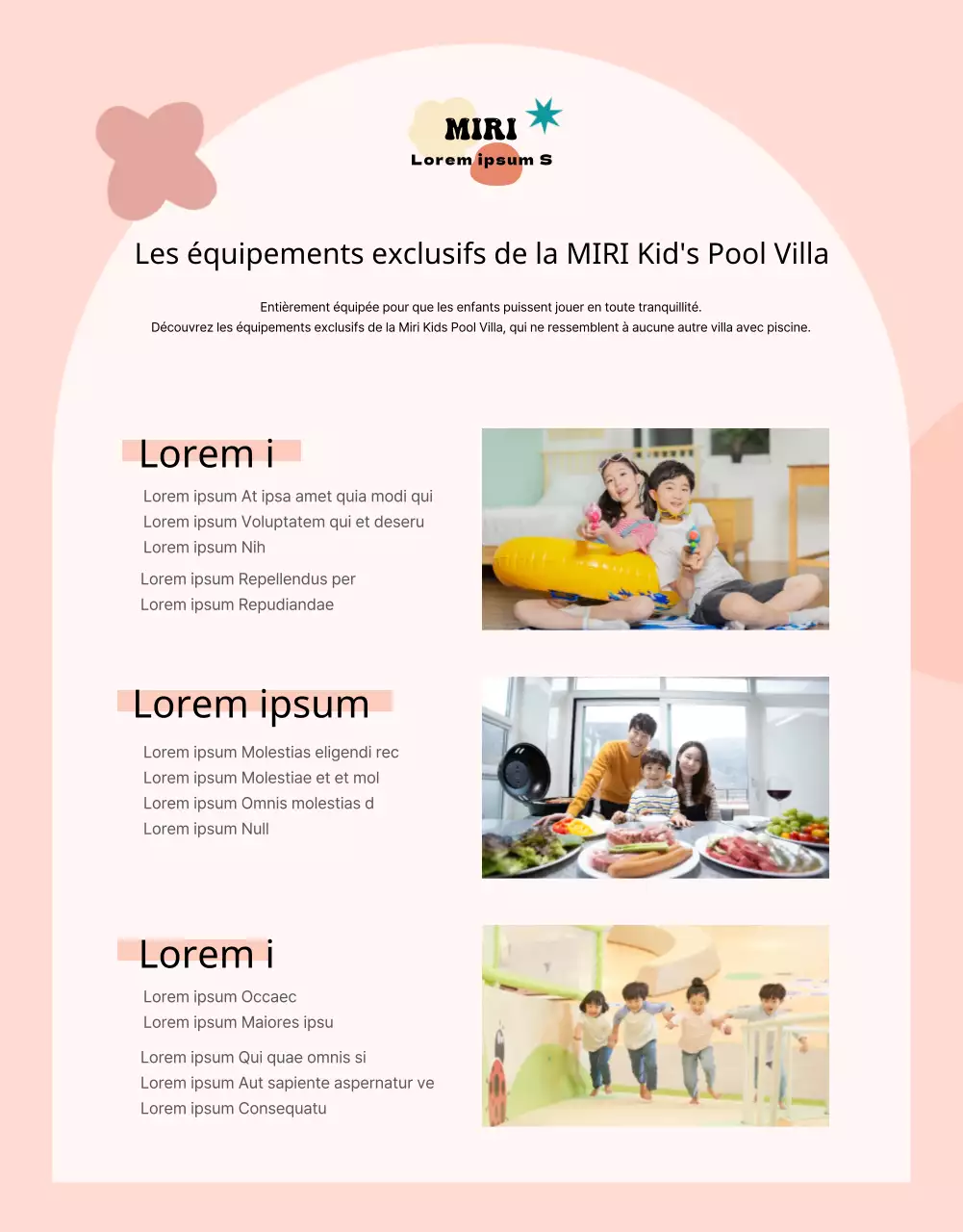 Présentation et réservation de pensions pour enfants aux couleurs pastel