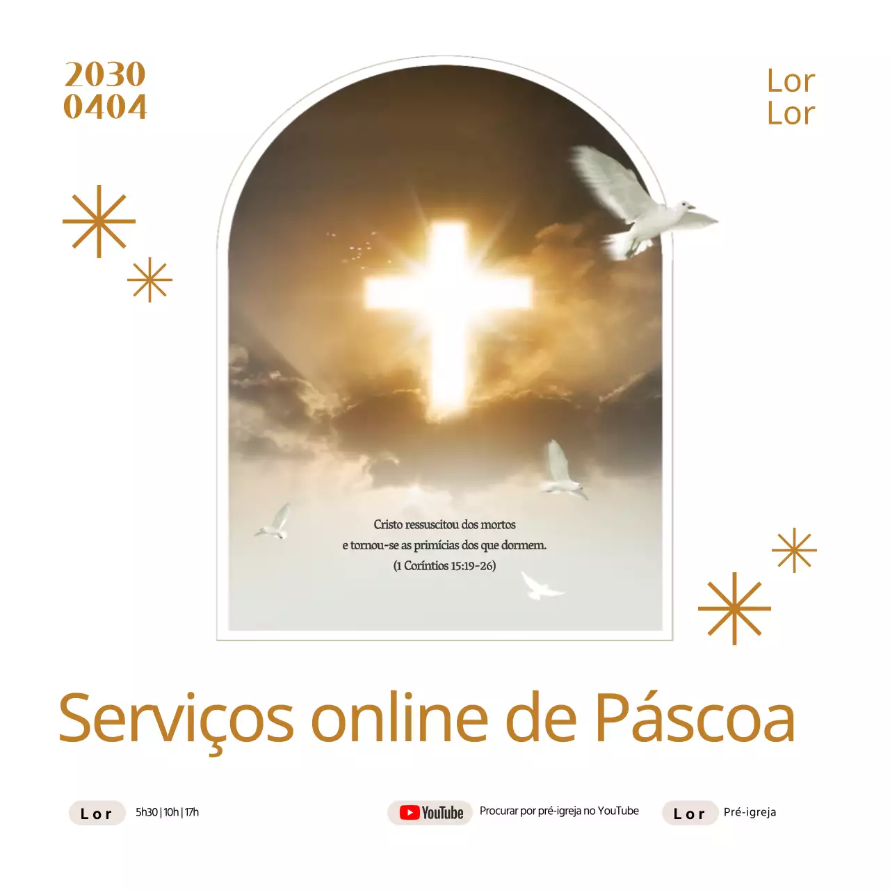 Faixas de Páscoa brancas e limpas para a igreja