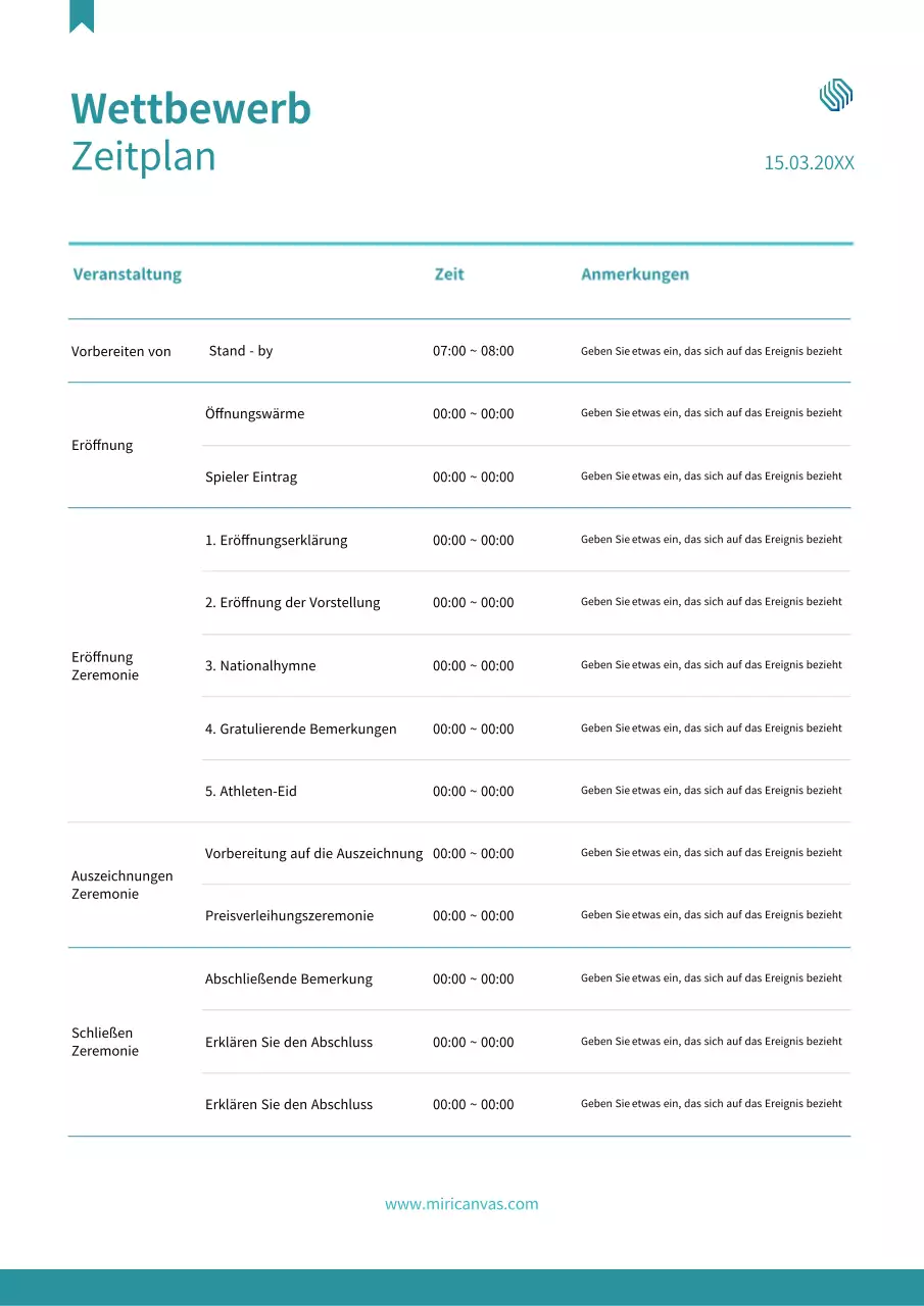 Einfaches blaues Turnierablaufdiagramm