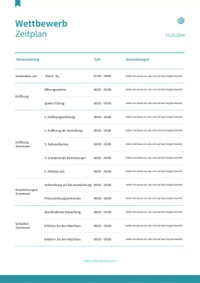 Einfaches blaues Turnierablaufdiagramm