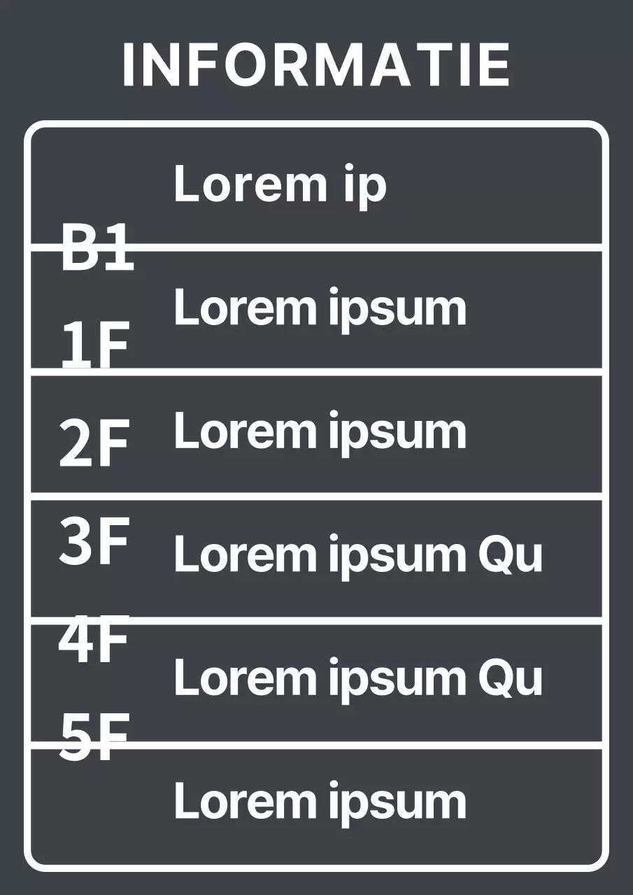 Eenvoudige witte informatiesticker voor gebouwen