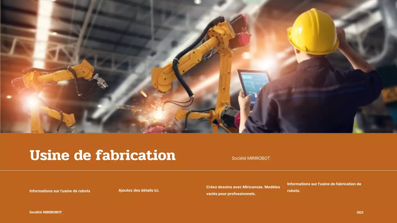 Présentation d'un robot brun et blanc