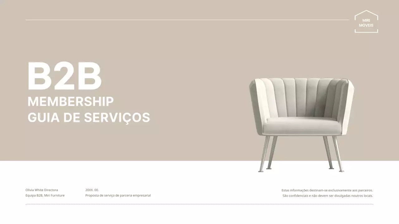 Apresentação da proposta do serviço de afiliação de mobiliário empresarial da Braunton