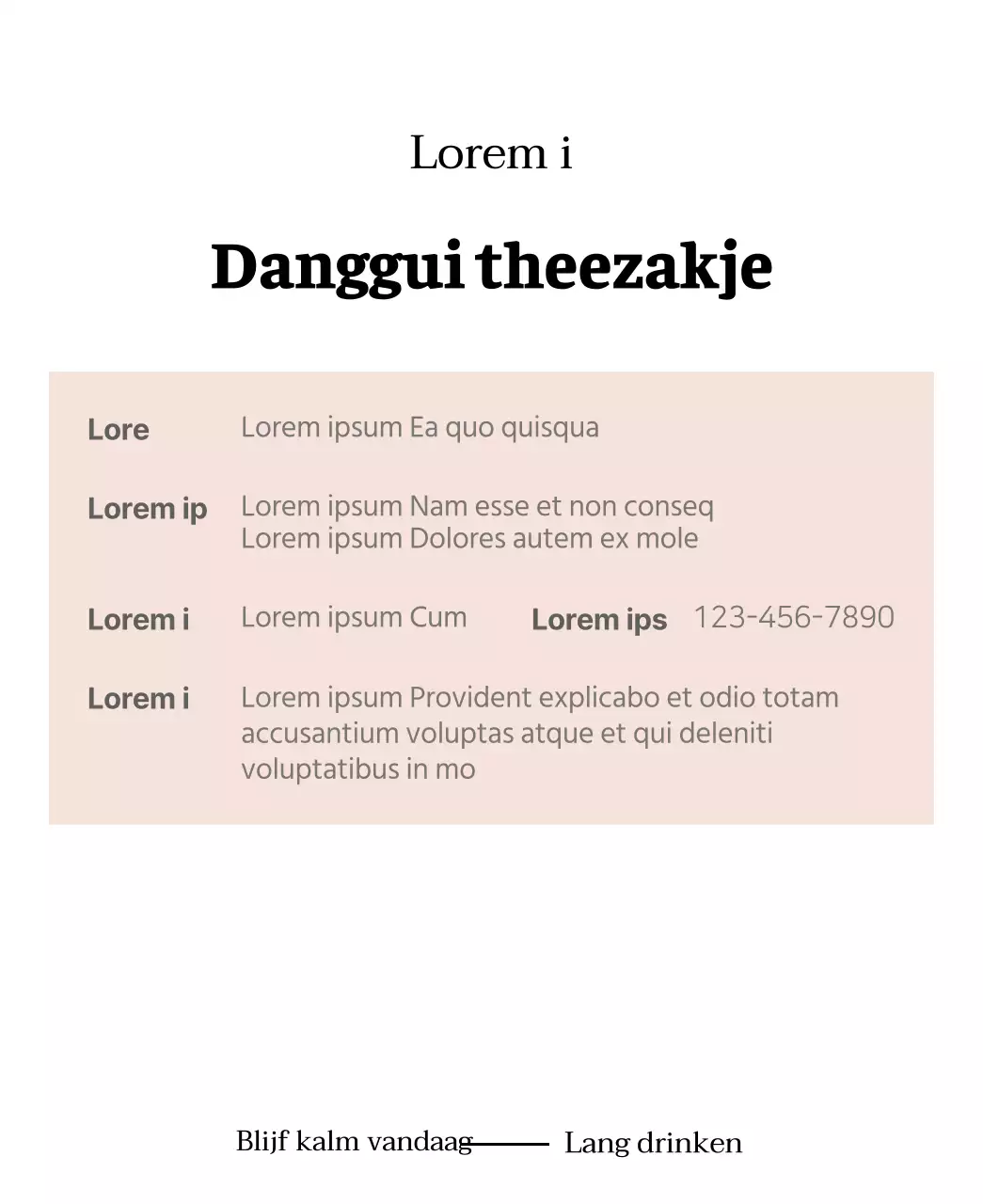 Traditionele danggui-theezakjes met een emotionele cirkelvormige afbeelding