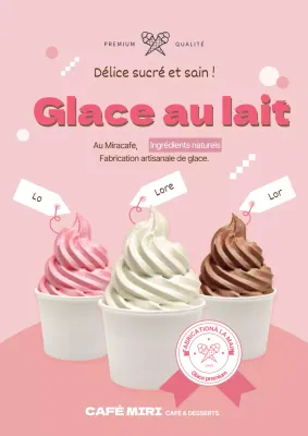 Mettre en évidence les photos roses pour promouvoir les glaces propres