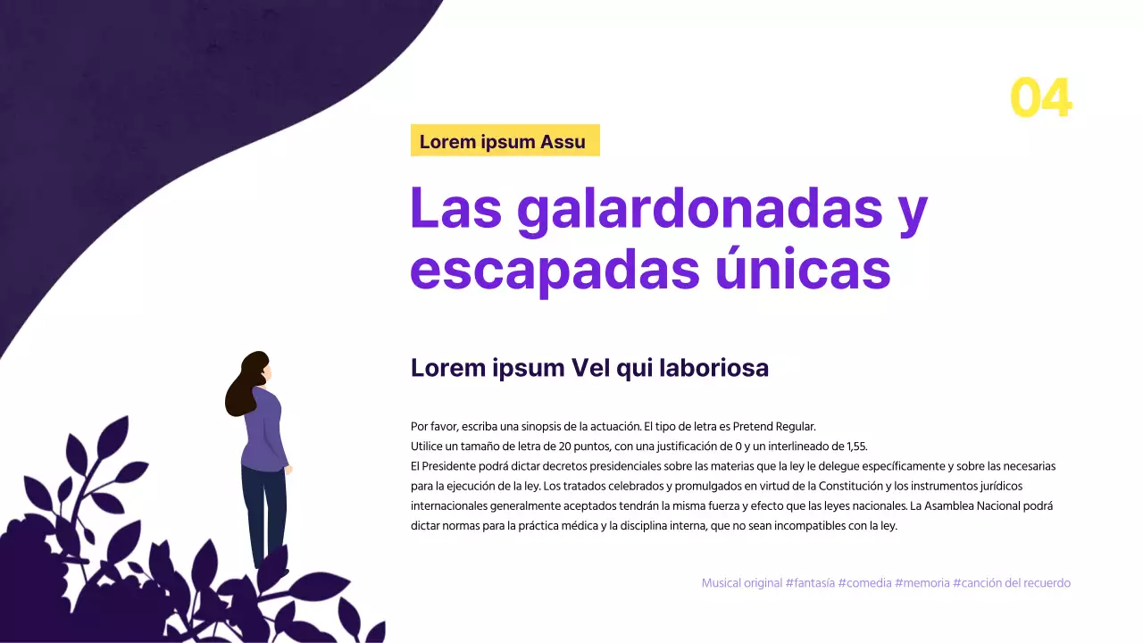 Creativa propuesta musical con fondo morado y adornos de estrellas